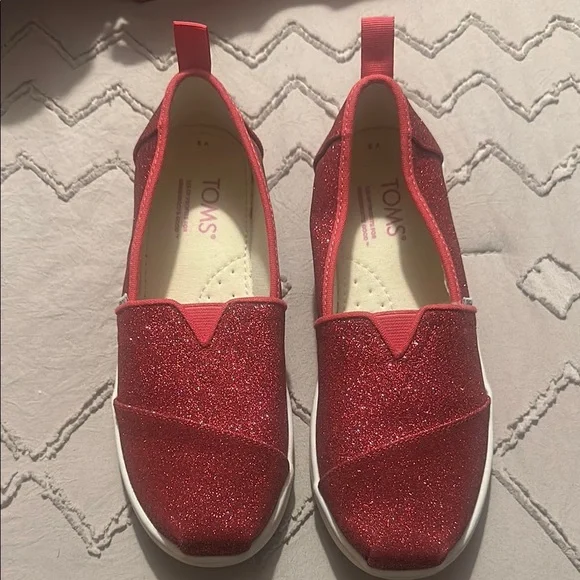 Toms Shoes Toms Kids Pink Glitter Shoes Poshmark